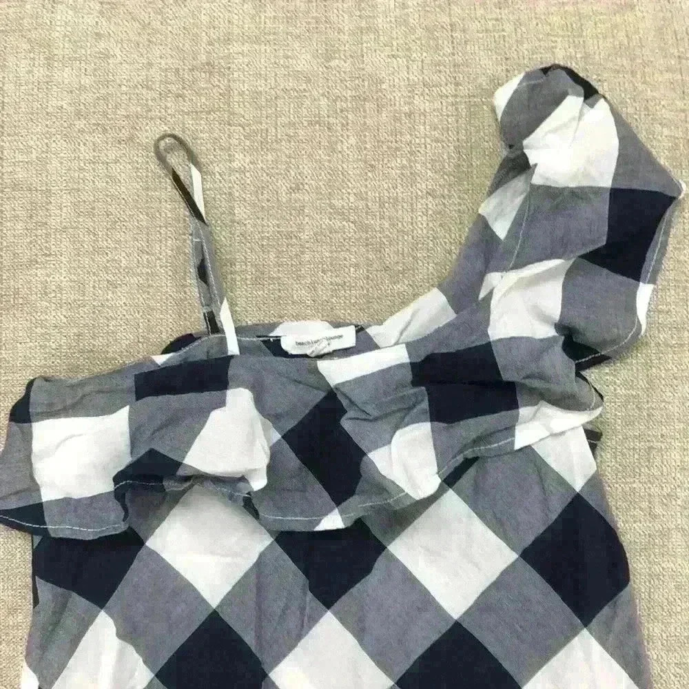 BeachLunchLounge One Shoulder Ruffle Checkered Top - Picture 3 of 4